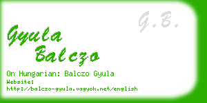 gyula balczo business card